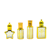 Flacon de parfum arabe de luxe fantaisie 5 ml 10 ml 15 ml octogonal hexagonal, huile essentielle d'attar, flacon d'attar de 3 ml, flacon en verre avec bâtonnet applicateur