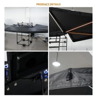 Auvent latéral de voiture XL 270 degrés autoportant 4x4 Expedition à double poteau 2m 2.5m avec éclairage LED tricolore