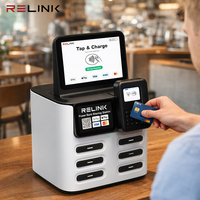 Station de location de batteries externes partagées à 6 emplacements avec lecteur de carte de crédit et paiement par QR |   Station de recharge pour téléphones portables pour le marché européen et américain
