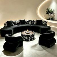 Canapé semi-circulaire de luxe léger pour hall d'hôtel, salon de beauté, bureau, ou espace de réception – Canapé de réception de forme spéciale pour discussion