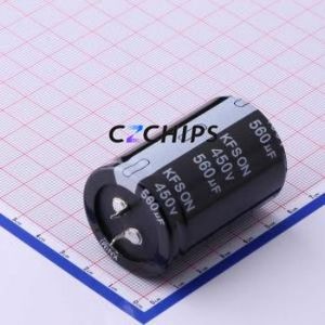 ตัวเก็บประจุอิเล็กโทรไลต์อะลูมิเนียมแบบ Snap-in รุ่น KN561M45035*50A ชนิด Through hole (THT) ขนาด D35xL50 มม. 560uF 20% 450V 10 มม. - Product Image 1