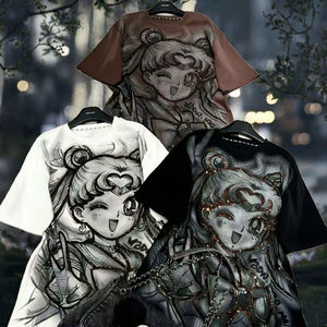 Camiseta de Mujer de Manga Regular con Cuello en V, Estilo Hip Hop, 100% Algodón, Suave, Transpirable, de Secado Rápido, Corte Regular para Uso Casual al Aire Libre en Verano - Product Image 3