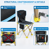 Kursi Lipat Camping Butterfly Heavy Duty, Portabel, Outdoor, dengan Rangka Baja Oxford untuk Taman, Memancing, Pantai, Piknik