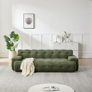 87.4-inch Cloud Series Modern Minimalist Button-Tufted Square Arm Three-Seater Chenille <b>Sofa</b> Set <b>Sofa</b> <b>Bed</b> Memory <b>Foam</b> Comfort - Product Image 3