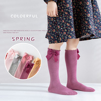 Enfants filles genou chaussettes hautes bébé enfants coton longs bas infantile enfant en bas âge joli arc filles genou chaussettes hautes