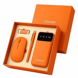 Paquete de Regalo Tecnológico Negro: Banco de Energía de 10000 mAh, Ratón Inalámbrico, Bolígrafo Metálico y USB de 32 GB, Ideal para Regalos en Ferias Comerciales - Product Image 3