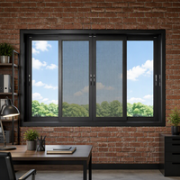Fenêtre à battant horizontale simple en alliage d'aluminium américain, fixe, anti-ouragan, certifiée Energy Star, pour villa, salon, anti-insectes