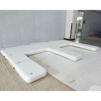 Quai vert flotteur tambours pontons gonflables plate-forme eau gonflable flottant jet ski dock pour jet ski
