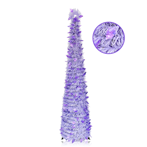 ชุดตกแต่งต้นคริสต์มาสสีม่วงลายดอกชบาแบบใหม่ พร้อมฉากสร้างสรรค์และต้นคริสต์มาสแบบขยายได้ - Product Image 1