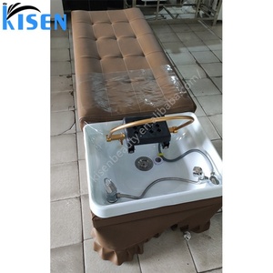 Kisen 2025 – Fauteuil de lavage de cheveux professionnel en métal et cuir PU, inclinable, étanche avec circulation d'eau - Product Image 6