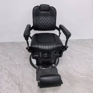 Sillón de Peluquería Moderno de Cuero Negro, Giratorio, para Salón de Belleza y Barbería, para Hombres - Product Image 2