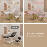 Table de massage luxueuse lit de traitement réglable pour salon de beauté table de lit faciale électrique meubles de coiffure