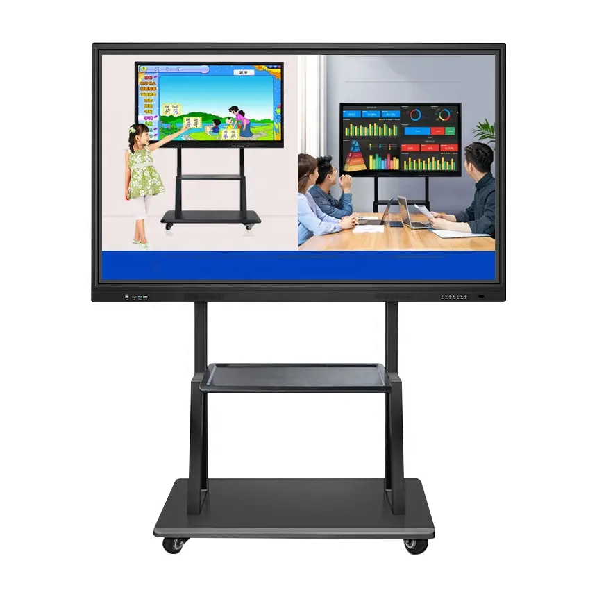 Fabrika 55 65 75 86 98 inç akıllı interaktif dokunmatik ekran sınıf eğitimi için beyaz tahta 4K okul için