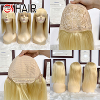 GS 613 Blonde Perruque courte et droite avec frange Cheveux humains brésiliens Vrigin Perruque blonde faite en machine pour femmes