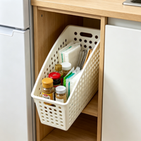 Panier de rangement carré en plastique PP blanc avec poignée, idéal pour l'organisation des armoires et étagères d'hôtels et de bureaux – Vente en gros OEM/ODM
