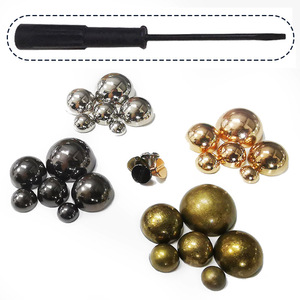 Bonne qualité Jupe En Cuir Décoratif Rivet Rond Champignon Cuir Pas De Rouille Plaqué Semi-rond Vis Accessoire Sac Base - Product Image 5