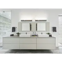 Foshan ผู้ผลิตขายร้อนสไตล์ออสเตรเลียตู้ห้องน้ำโต๊ะเครื่องแป้งหน่วยโต๊ะเครื่องแป้งสีขาวที่มีลิ้นชัก
