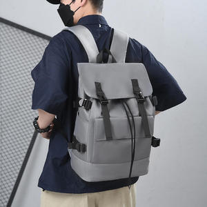 North American and European-style Large-capacity Drawstring Flap <b>Backpack</b>, Casual with Lid, Trendy and Cool Mens - Product Image 2