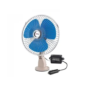 Ventilador de carro portátil oscilando dc12v 24v, mini ventilador de carro 12 polegadas