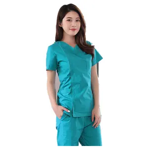 Étiquettes personnalisées, vêtements pour infirmières de salle d'opération, extensible, uniforme d'allaitement médical, combinaison de gommage chirurgicale, vente en gros