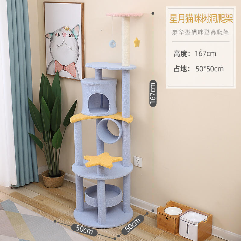 Étoile et lune série arbre trou modèle bleu