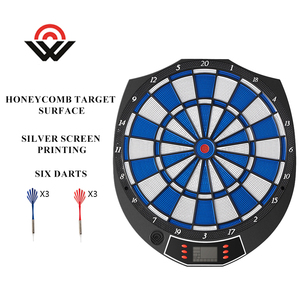 White&amp;Blue LCD Electronic <strong>Dart</strong> <strong>Board</strong> with <strong>Surround</strong> <strong>Darts</strong> for Adults-Fun Filled Game Play - Product Image 1