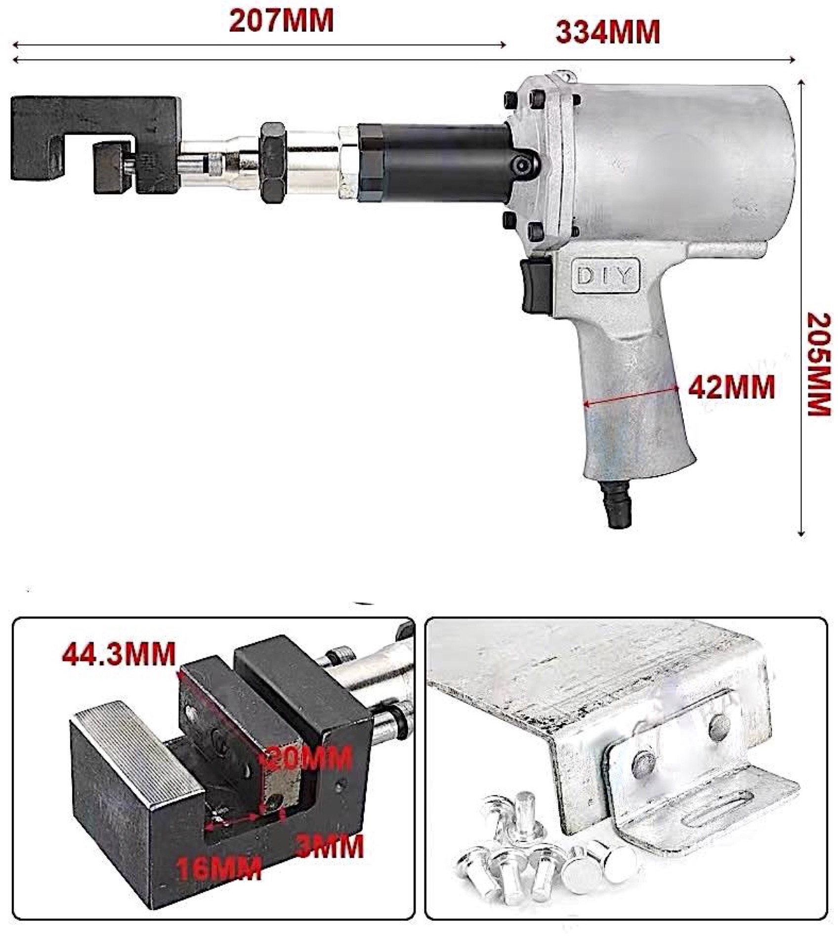 TY86813 Hydro-Pneumatic Rivet Squeezer | 34,000N Compression Force