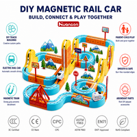 KZHM Ensemble de Jouets de Train Électrique Magnétique sur Rail pour Enfants, Kit Cadeau de Construction DIY, Jouets Éducatifs pour Enfants
