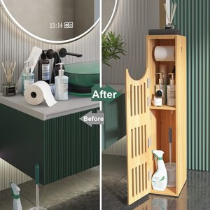 Mobiletto <span class=keywords><strong>porta</strong></span> <span class=keywords><strong>carta</strong></span> <span class=keywords><strong>igienica</strong></span> <span class=keywords><strong>in</strong></span> bambù, <span class=keywords><strong>porta</strong></span> <span class=keywords><strong>carta</strong></span> <span class=keywords><strong>igienica</strong></span> <span class=keywords><strong>in</strong></span> <span class=keywords><strong>legno</strong></span> di bambù con spazio contenitore per piccoli spazi, mobiletto bagno sottile <span class=keywords><strong>in</strong></span> <span class=keywords><strong>legno</strong></span> - Product Image 4