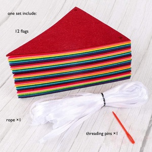 <span class=keywords><strong>Guirlande</strong></span> de fête <span class=keywords><strong>multicolore</strong></span> en tissu feutré arc-en-ciel, bannières pour fête d'anniversaire, décoration de classe - Product Image 4