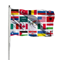 Drapeau personnalisé du fabricant en polyester avec impression sérigraphique 3x5 pieds, drapeau des États-Unis et du Canada avec 2 œillets