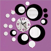 Jam dinding cermin DIY senyap Kreatif penjualan terbaik stiker dinding jam dinding kepribadian dekoratif