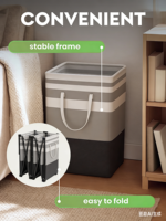Nouveau produit 2026 : Panier à linge pliable carré extra-large 75L moderne et personnalisé pour chambre à coucher