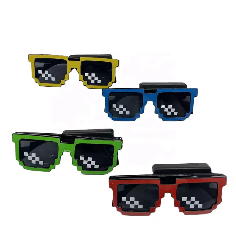Hot Selling EL Wireless Light up Glasses Mosaic Led Flashing Multi-color Panel Glasses for Halloween Holiday