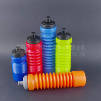 Bouteille d'eau pliable écologique pour le sport, gourde réutilisable portable de 1000 ml en plastique, bouteilles d'eau de sport personnalisées