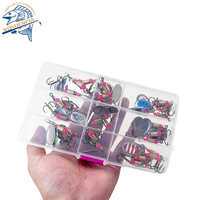 11 pièces 56g leurres métal brochet cuillère leurre Spinner lames appâts plate-forme crochet en ligne Spinner pêche Spinner appât leurre ensemble Kit
