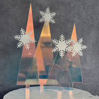 Acryl Kuchen Karte Weihnachten Doppels chicht Frohe Weihnachten Kuchen Plug-in Elch Schneeflocke Party Kuchen Dekoration