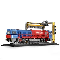 Reobrix 66021 MOC City Trains, Modelo de Tren de Carga Europeo, Kit de 1980 Piezas, Regalo de Cumpleaños para Adultos, Juego de Bloques de Construcción