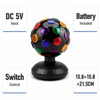 Lumière de fête à boule disco LED de 6 pouces alimentée par batterie, en ABS+PC, avec commande par interrupteur, pour la décoration d'événements colorés à la maison ou à l'école, Mingxiong