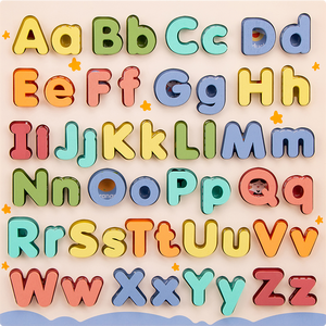 <span class=keywords><strong>Jeu</strong></span> de reconnaissance <span class=keywords><strong>des</strong></span> couleurs de l'alphabet anglais pour l'éducation précoce-Tableau d'alphabet assorti en majuscules et minuscules en bois pour enfants - Product Image 5