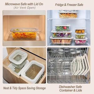 Recipiente Rectangular de Vidrio Borosilicato para Almacenamiento de Alimentos, con Tapa Hermética, Ventilación de Vapor, Libre de BPA, Apto para Microondas, Venta al por Mayor de Fábrica - Product Image 6