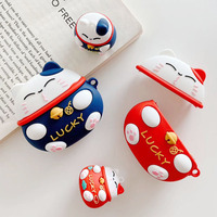 Créez vos propres designs de logo, étuis pour écouteurs en silicone souple PVC, jouets de dessin animé 3D, étuis pour écouteurs imprimés en sérigraphie, OEM