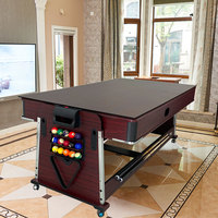 Table multifonctionnelle convertible 4 en 1 de haute qualité, table de billard de 7 pieds avec ping-pong, hockey sur air et jeux de salle à manger