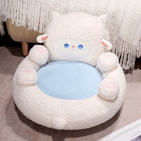 Dessin animé mouton loutre chaise en forme d'animal doux en peluche canapé confortable chat coussin pp coton sirène queue sol tatami paresseux canapé