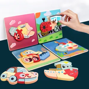 Kinderen Dier 3d Houten Puzzel Montessori Vroege Initiatie Educatief Leren Spel Speelgoed Voor Baby Peuters Kinderen