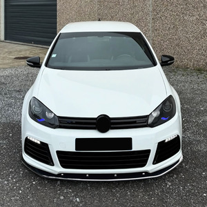 Amp-Z Volkswagen Golf Mk6 R Front Bumper Lip Splitter Piano Black Carbon Fiber Texture Matte Finish Tuning Style Car Body Kit - Product Image 1