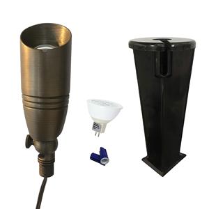 Solid Brass Cảnh Spotlight, Điện Áp Thấp Ngoài Trời Hướng Lên Ánh Sáng, Với MR16 LED Bulb Lớn Rugged Spot Light - Product Image 1