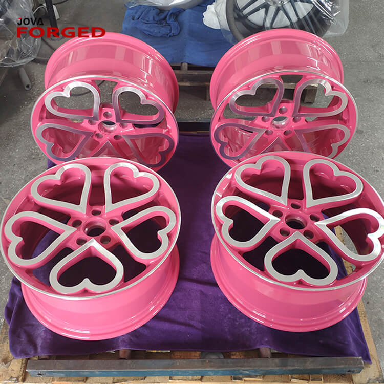 カスタム5 × 112 19 18インチピンク鍛造車ハート形状合金ハートホイール