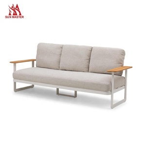 Lujo Moderno Patio Muebles Hotel Jardín Salón Juegos Sofás de aluminio Impermeable al aire libre de madera de teca Sofá Set - Product Image 3