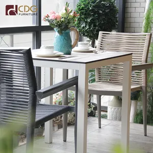 Modern New Nordic Design Stackable Outdoor Leisure Rattan Chair French Bistro Aluminum Rattan Wicker Chair